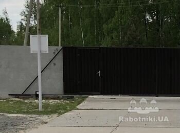Відкотні ворота з хвірткою (с.Дмитрівка)