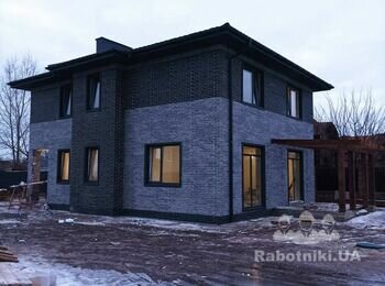 220м.кв Фасад Фуговка швів клінкерна плитка полусуха затірка