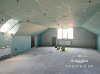 Шаклевка стен из гипсокартона под покраску 110м2