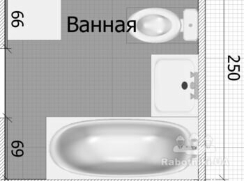 Укладка плитки в ванной + на кухне