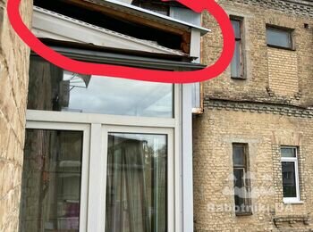 Ремонт боковой части крыши балкона, 4 этаж