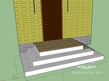 Бетонирование ступеней входного крыльца