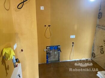 Установка змішувачів, унітазу і запірних кранів