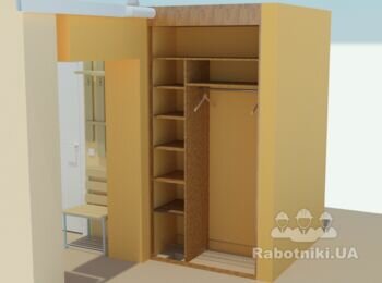 Изготовление шкафа-купе по эскизам заказчика. (Киев)