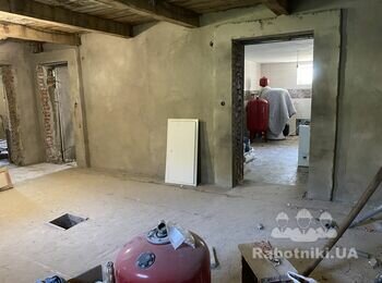 Поклейка плитки в кухне, гостиной, всего около 100 м2
