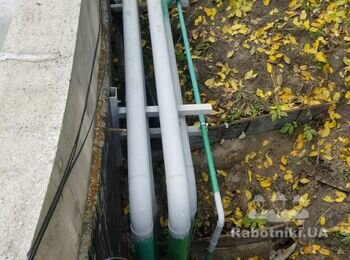 Земельные работы, установка дренажной системы, гидроизоляция, засипка.