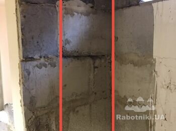 Демонтаж дверного приема + перегородка стены.