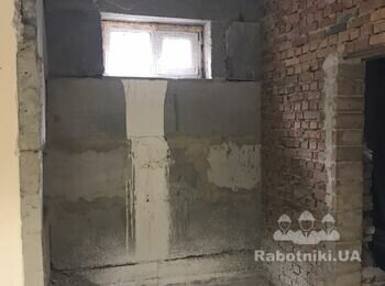 Демонтаж дверного приема + перегородка стены.