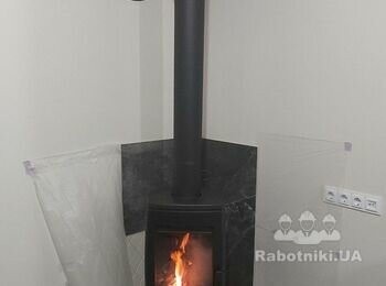 Монтаж дымохода по внешней стене дома,вывод трубы через стенку.