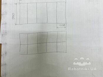Ячейки на двох полицях стелажу довжиною 2700мм