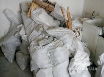 Демонтаж стяжки 14м2, вывоз строй. мусора