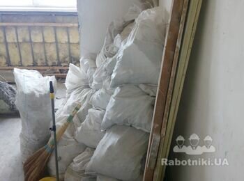 Демонтаж стяжки 14м2, вывоз строй. мусора