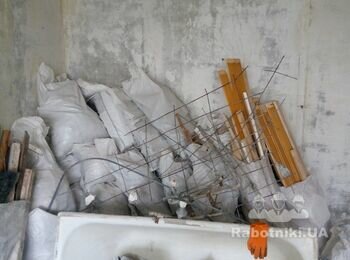 Демонтаж стяжки 14м2, вывоз строй. мусора