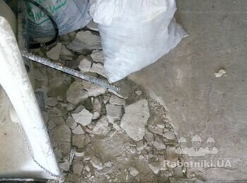Демонтаж стяжки 14м2, вывоз строй. мусора