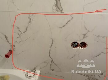Заміна 4 плиток з керамограніту з отворами під розетки