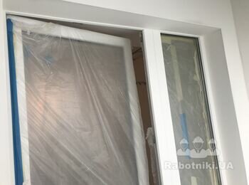 Покраска окна и двери пвх