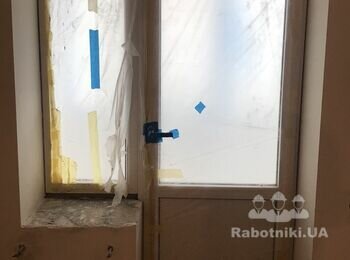 Покраска окна и двери пвх