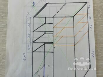 Шкаф под заказ + навесные полки