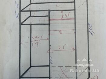 Шкаф под заказ + навесные полки
