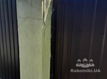Штукатурка стволиков забора