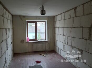 Ручная штукатурка в одной комнате хрущевки 40 кв. м.