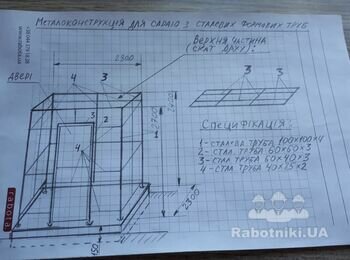 Вигот-ння, фарбув, зварювання та монтаж металконструкції для сараю