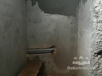 Облицовка политкой, стены и пол, санузел.