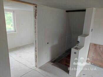Декоративная штукатурка 60кв.м., шпатлёвка и покраска потолка 26кв.м.