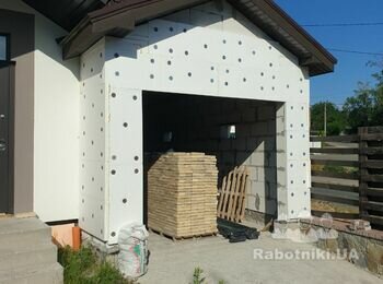 Армирование фасада + акрил барашек 45квадратных метров