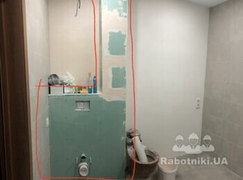 Укладання плитки на інсталяцію 3 кв.м