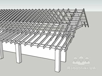 Дах з цементно-піщаної церепиці, 367 метрів кв.
