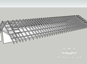 Дах з цементно-піщаної церепиці, 367 метрів кв.