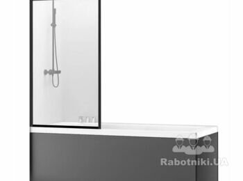 Установка Шторки для ванны REA LAGOS FIX BLACK 70 см