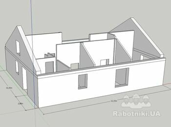 Укладка газоблоку 40 куб.м. та міжкімнатних стін 120 пог. м
