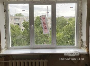 Утепление откосов и штукатурка 3х окон