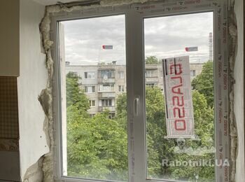 Утепление откосов и штукатурка 3х окон