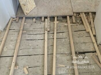 Подготовка дощатого чернового пола 60 кв м под ламинат