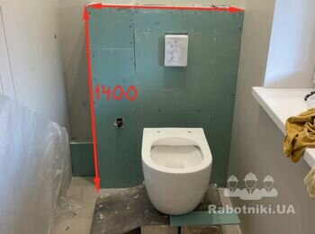 Укладка плитки на короб инсталяции