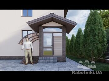 Накриття ґанків (дах), кладка цегли з одного боку