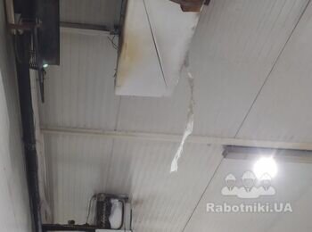 Утеплення потолка холодильних камери+монтаж профнастіла
