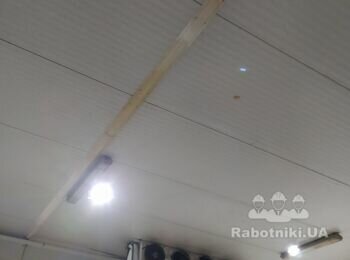 Утеплення потолка холодильних камери+монтаж профнастіла