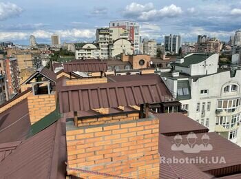 Киев, замена профнастила 9 этаж 240кв.м
