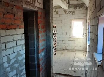 Машинная штукатурка гипсовая стен и откосов газобетона 220 кв. м.