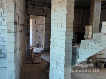 Машинная штукатурка гипсовая стен и откосов газобетона 220 кв. м.
