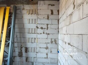 Машинная штукатурка гипс стен и откосов газобетона 219 кв. с. Пуховка