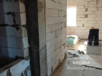 Машинная штукатурка гипс стен и откосов газобетона 219 кв. с. Пуховка