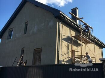 Декоративна штукатурка фасаду 320 м2 будинку (Київ)