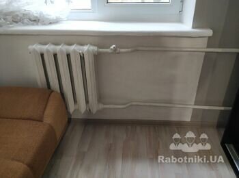 Перенести радиатор отопления, установить сис Американка, кранМаевсквго
