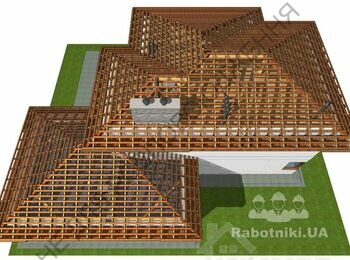 Кровля, натуральная черепица (монтаж коньков и ремонт битумной ленты)