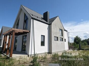 Укладка фасадної плитки 35 кв.м. Пухівка Броварський р-н, фасад плитка